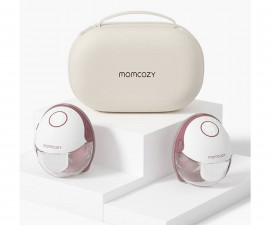 Двойна електрическа помпа свободни ръце за изцеждане на мляко Momcozy M6 Hands-free, червена 0602835182489