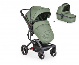 Комбинирана количка с обръщаща се седалка за новородени бебета и деца до 22кг Cangaroo Ellada 2в1, зелена 111349