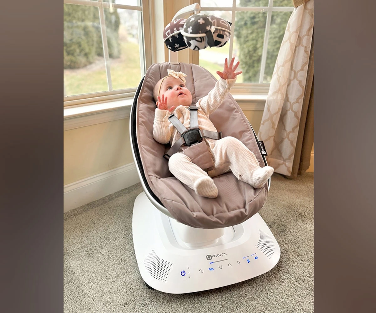 Електрическа бебешка люлка mamaRoo 5.0 Slate Blue, синя 4MOMS 2001006 5