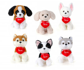 Мека играчка - Кученце със сърце 24 см, асортимент 59506