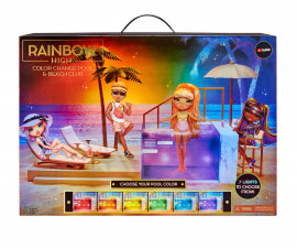MGA - Кукла Rainbow High Fashion - Плажен клуб и басейн с промяна на цвета 578475EUC