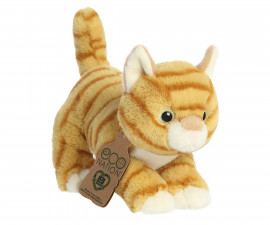 Плюшена играчка Аврора - Еко коте с оранжеви ивици, 15 см 210055A