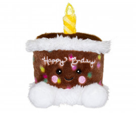 Малка плюшена играчка Аврора - Шоколадова торта за рожден ден, 12 см 240471L