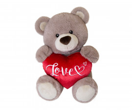 Голяма плюшена играчка Аврора - Мече със сърце, 32 см 210793A