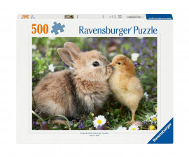 Ravensburger 12001900 - Пъзел 500 елемента - Зайче и пиленце