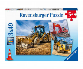 Ravensburger 05032 - Пъзел 3х49 елемента - Строителни машини