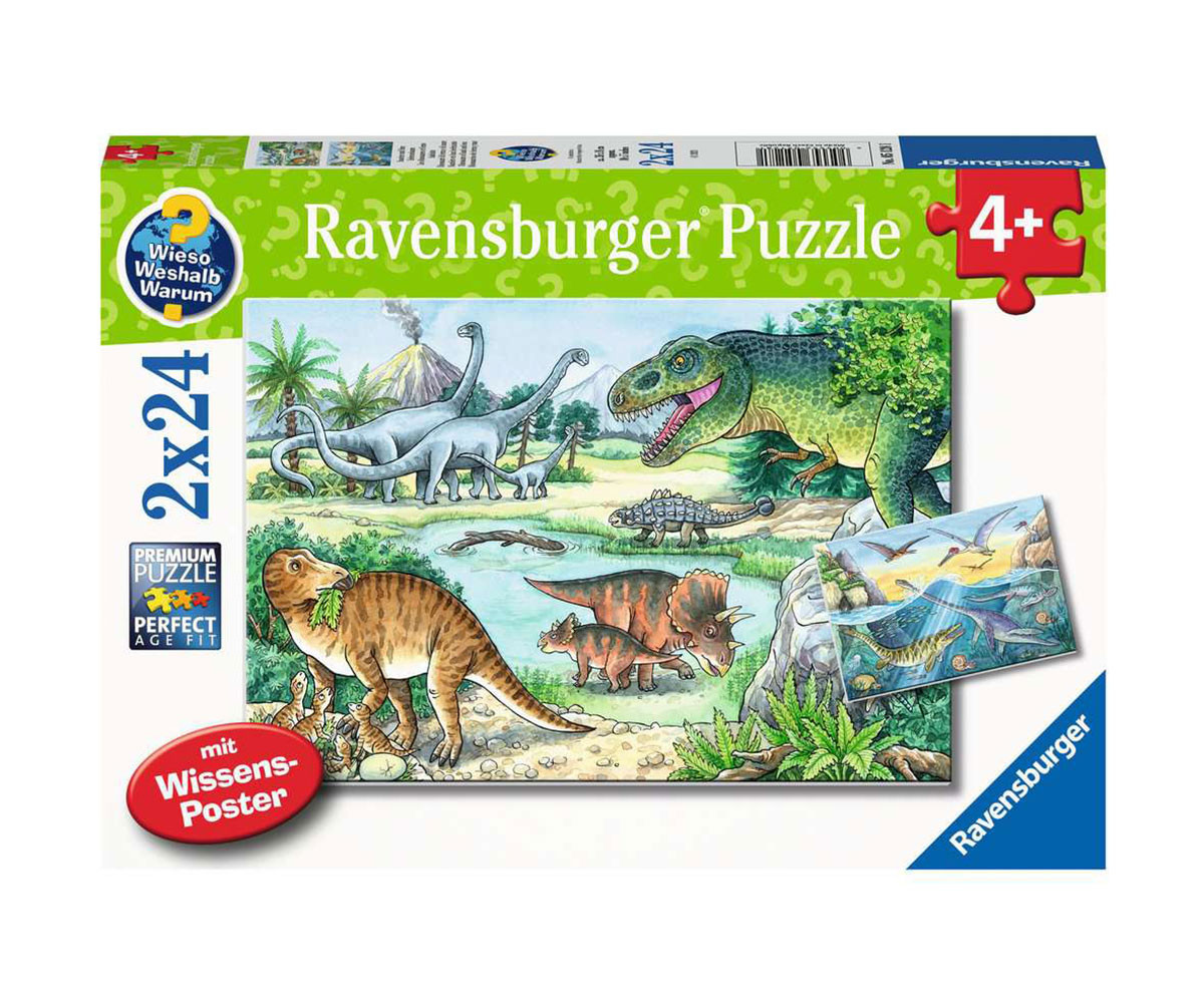 Ravensburger 05128 - Пъзел 2х24 елемента - Динозаври