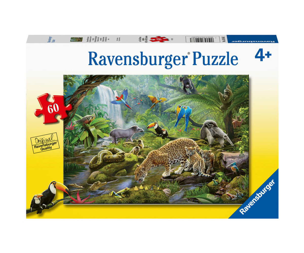 Ravensburger 05166 - Пъзел 60 ел. - Животни от дъждовните гори