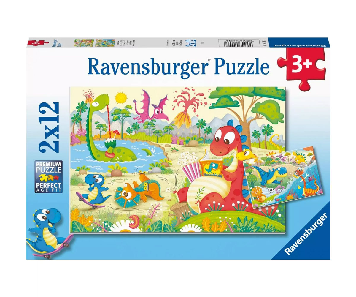 Ravensburger 05246 - Пъзел 2х12 ел. - Любимите динозаври