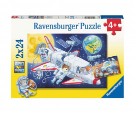 Ravensburger 05665 - Пъзел 2х24 елемента - Пътуване през космоса