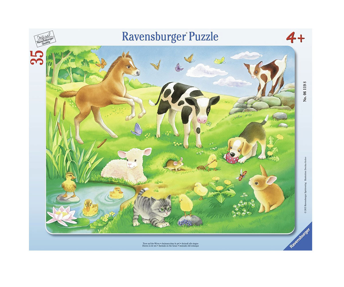 Ravensburger 6119 - Пъзел 35 елемента - Животни на поляната