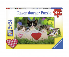 Ravensburger 7801 - Пъзел 2х24 елемента - Спящи котета