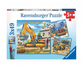 Ravensburger 09226 - Пъзел 3х49 елемента - Строителни машини