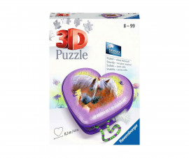 Ravensburger 11171 - 3D Пъзел 54 елемента - Кутия за бижута сърце: Коне