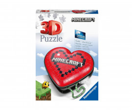 Ravensburger 11285 - 3D Пъзел 54 елемента - Кутия сърце: Майнкрафт