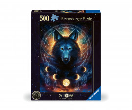 Ravensburger 12000442 - Пъзел 500 елемента - Светещ в тъмното вълк