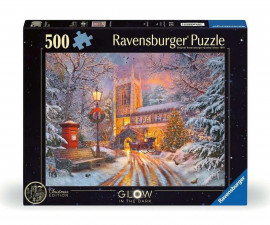 Ravensburger 12000481 - Светещ в тъмното пъзел 500 елемента - Магическа Коледа