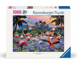 Ravensburger 12000574 - Пъзел 1000 елемента - Розови фламинги