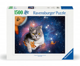 Ravensburger 12000742 - Пъзел 1500 елемента - Котки в космоса