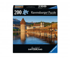 Ravensburger 12000882 - Пъзел 200 елемента - Мостът Капелбрюке в Швейцария