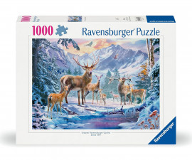 Ravensburger 12000888 - Пъзел 1000 елемента - Сърни и елени през зимата