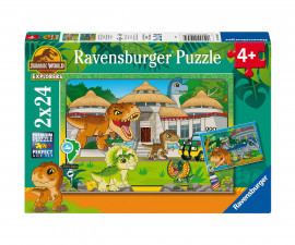 Ravensburger 12001057 - Пъзел 2х24 елемента - Джурасик свят