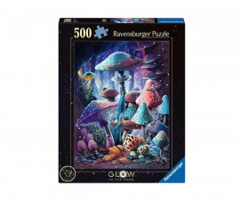 Ravensburger 12001386 - Светещ в тъмното пъзел 500 елемента - Лунни Гъби