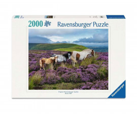 Ravensburger 12001751 - Ravensburger - Пъзел 2000 елемента - Диви коне сред Пирен