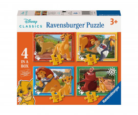 Ravensburger 12004025 - Пъзел 4-в-1: 12/16/20/24 елемента - Цар Лъв