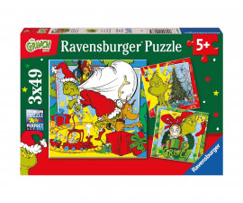 Ravensburger 12004067 - Пъзел 3x49 елемента - Коледата на Гринч