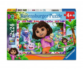 Ravensburger 12004199 - Пъзел 2х24 елемента - Дора изследователката