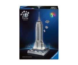 Ravensburger 12008026 - 3D Пъзел 216 елемента - Iconics: Емпайър Стейт Билдинг със светлини