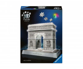 Ravensburger 12008029 - 3D Пъзел 216 елемента - Iconics: Триумфалната арка със светлини