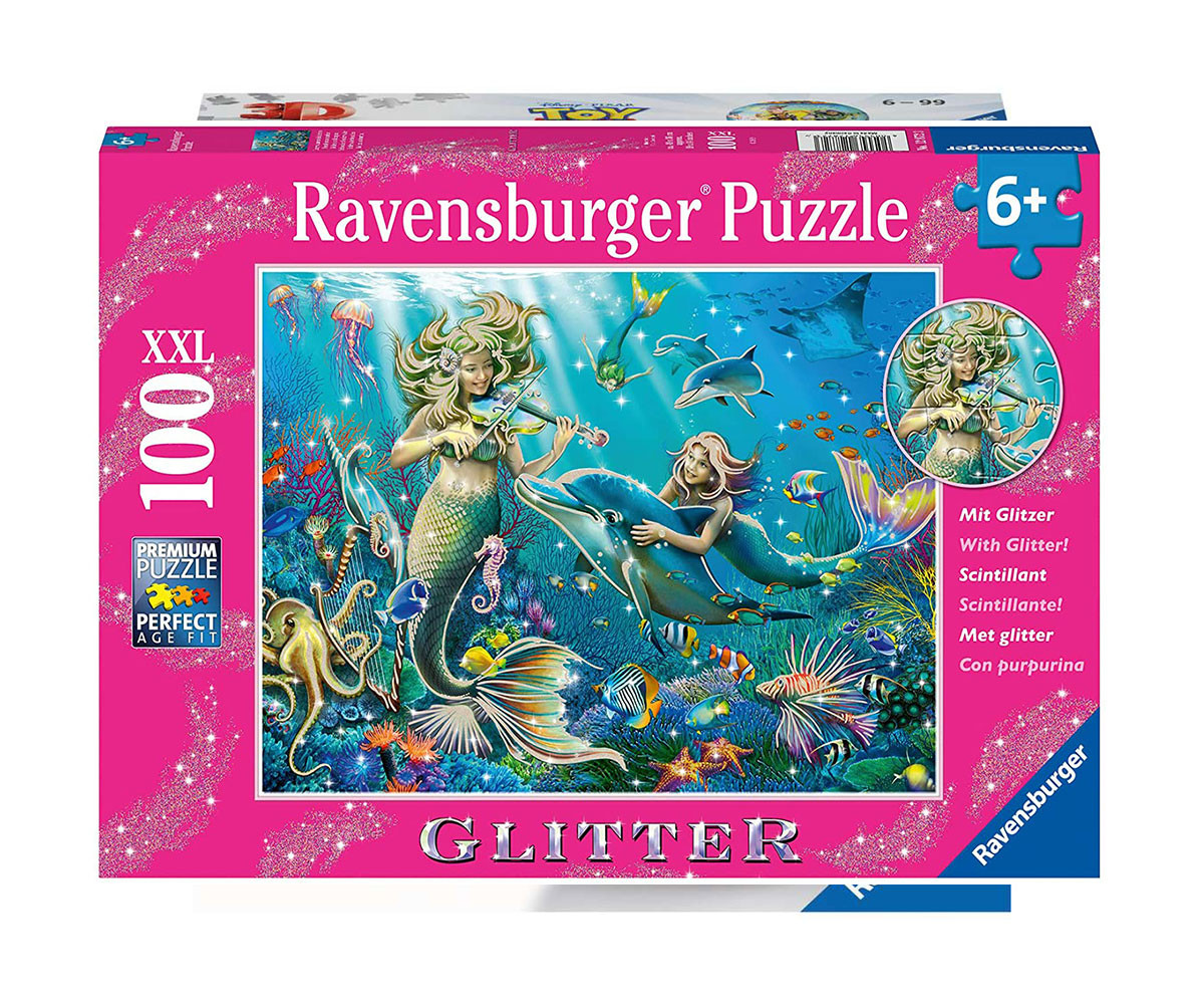 Ravensburger 12872 - Пъзел с брокат 100 ел. XXL - Подводни красавици