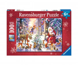 Ravensburger 12937 - Детски пъзел 100 ел. XXL - Коледа в гората