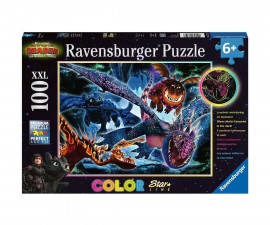 Ravensburger 13710 - Светещ пъзел 100 XXL елемента - Дракони