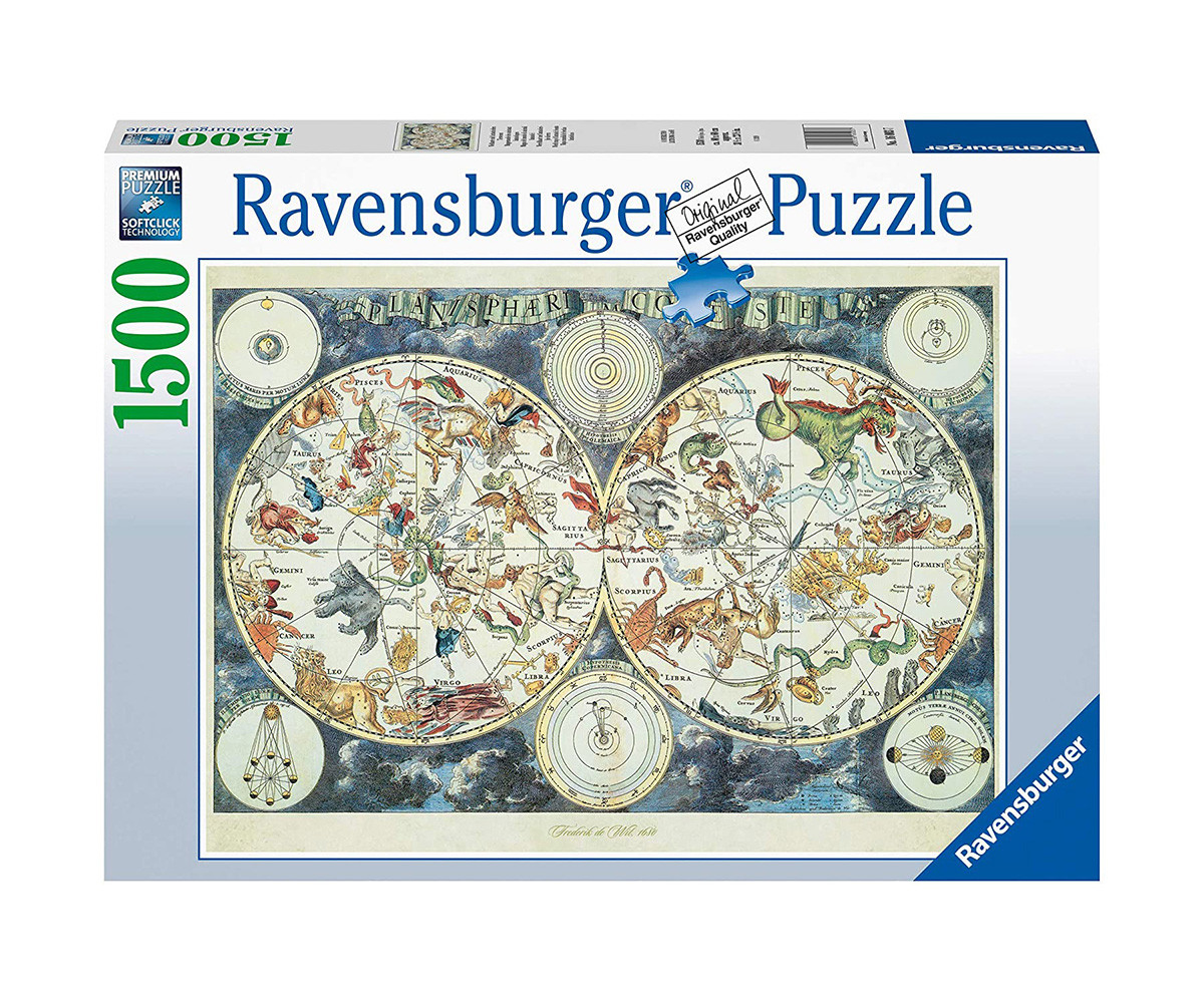Ravensburger 16003 - Пъзел 1500 ел. - Световна карта на фантастичните зверове