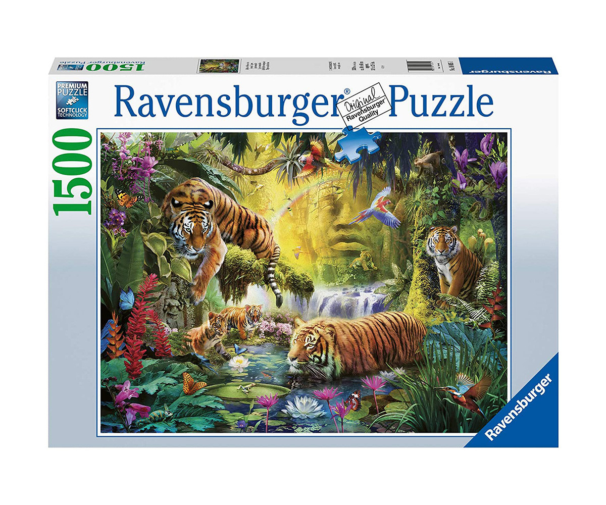 Ravensburger 16005 - Пъзел 1500 елемента - Необезпокоявани тигри