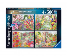 Ravensburger 17139 - Пъзел 4x500 елемента - Happy Days: Възхитителни градини