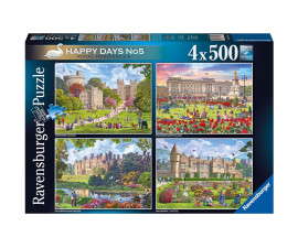 Ravensburger 17140 - Пъзел 4x500 елемента - Happy Days: Кралски резиденции