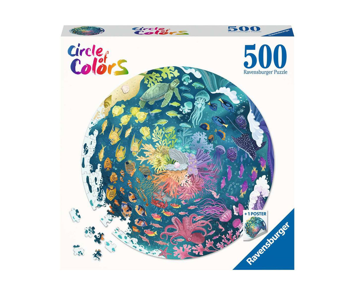 Ravensburger 17170 - Пъзел 500 елемента - Кръг от цветове: Океан