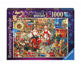 Ravensburger 17300 - Пъзел 1000 елемента - Работилницата на Дядо Коледа