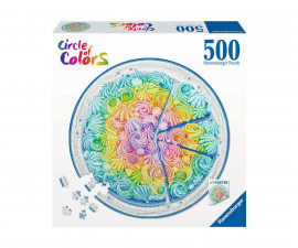 Ravensburger 17349 - Пъзел 500 елемента - Кръг от цветове: Торта дъга
