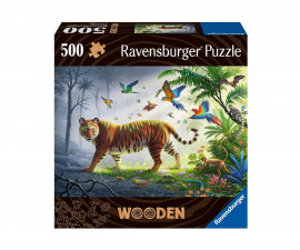 Ravensburger 17514 - Дървен пъзел 500 елемента - Тигър в джунглата