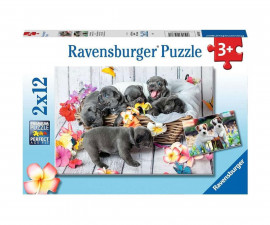 Ravensburger 05636 - Пъзел 2х12 елемента - Малки кученца