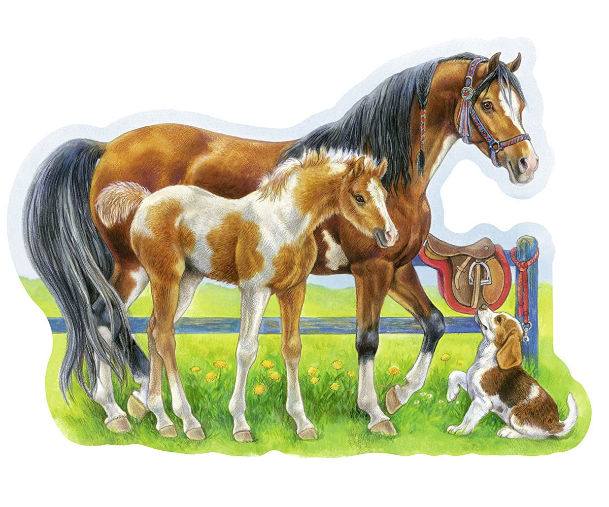 Лошадь с жеребенком для детей