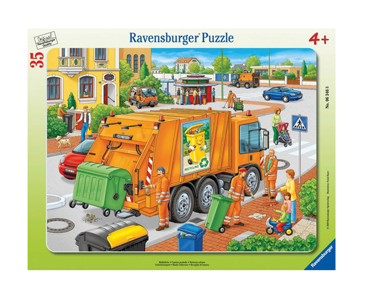 Ravensburger 6346 - Пъзел 35 елемента - Камион за боклук