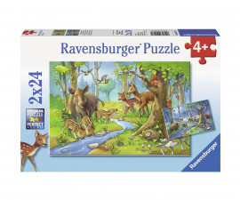 Ravensburger 9117 - Пъзел 2х24 елемента - Животни в гората