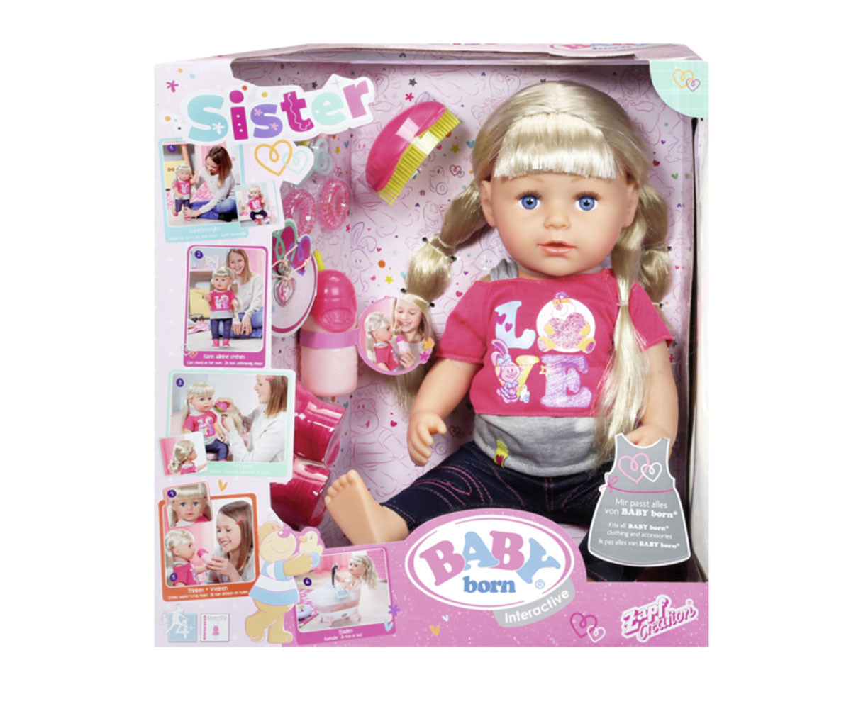 Аксесоари за кукла бейби Борн - Кукла с дълга коса и аксесоари 820704