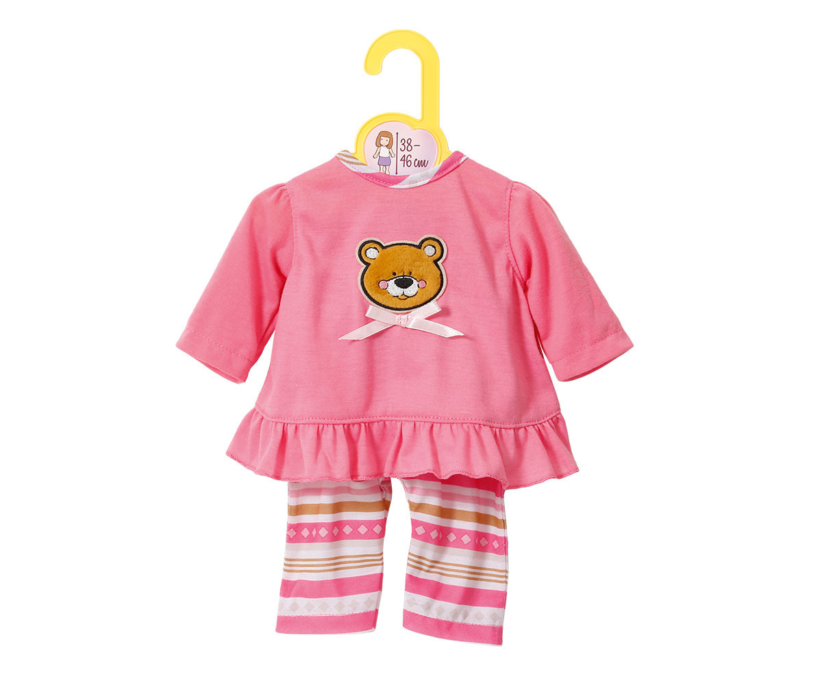 Zapf Creation 870075 - Dolly Moda for BABY Born/Baby Annabell Doll Pyjamas with Bear 43 cm
